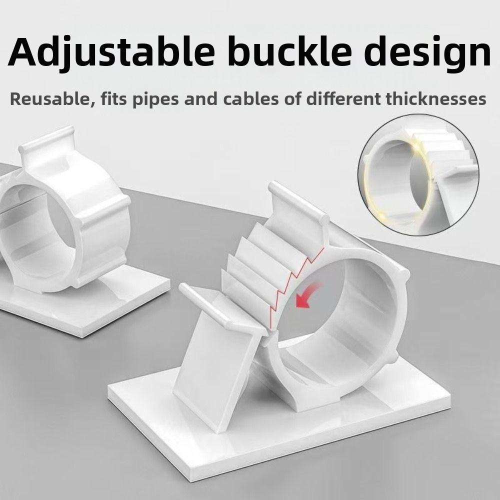10Pcs Plastic Wire Clamp Holders Adjustable Cord Management Clips Desk Cable Management