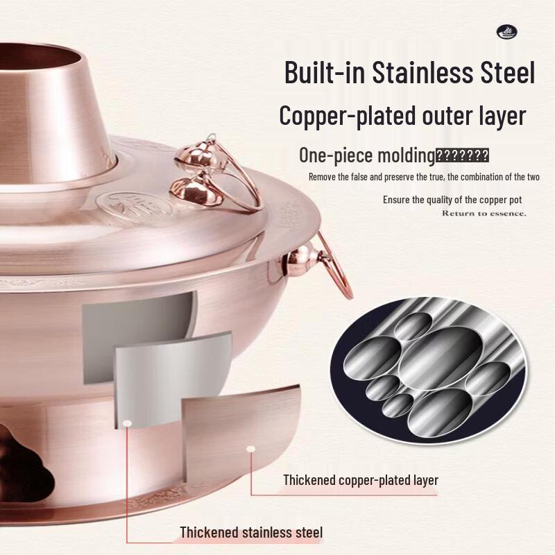 Qiwei Traditional Beijing Yuan Yang Copper Charcoal Hot Pot