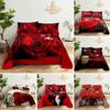 Red Rose Floral Microfiber Flower Bedding Set Single Twin Double Queen King Cal King Size Bed Linen Set