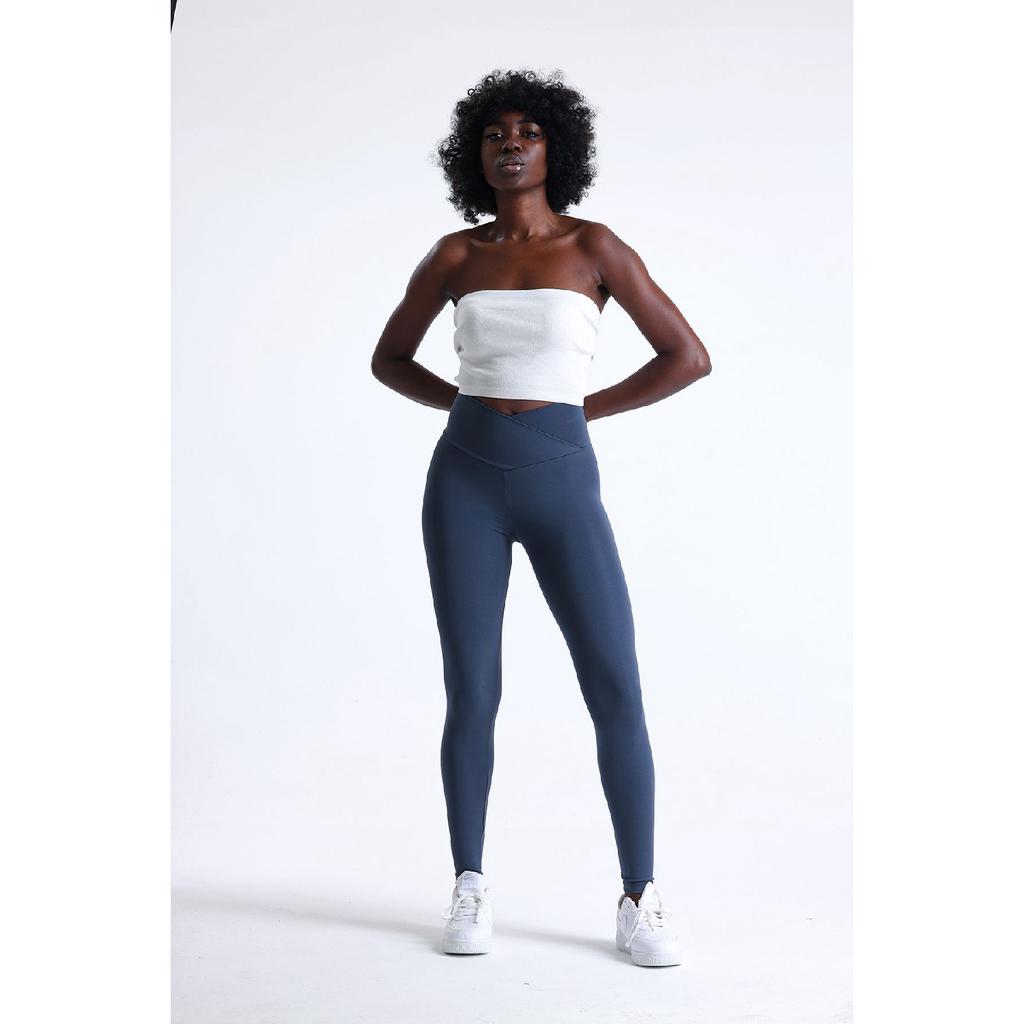 Navy Blue Cross Belt Push-up Slimming High Waist 1 Size Slimming Tights