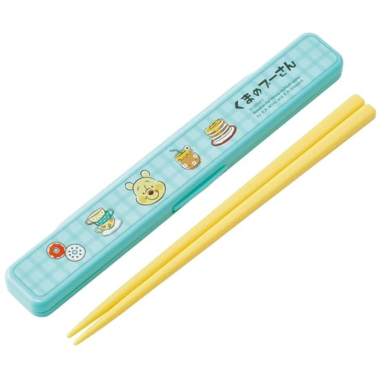 Skater Chopsticks and Chopstick Case Set, Disney Winnie the Pooh, Retro Cafe, 18cm, Antibacterial, F