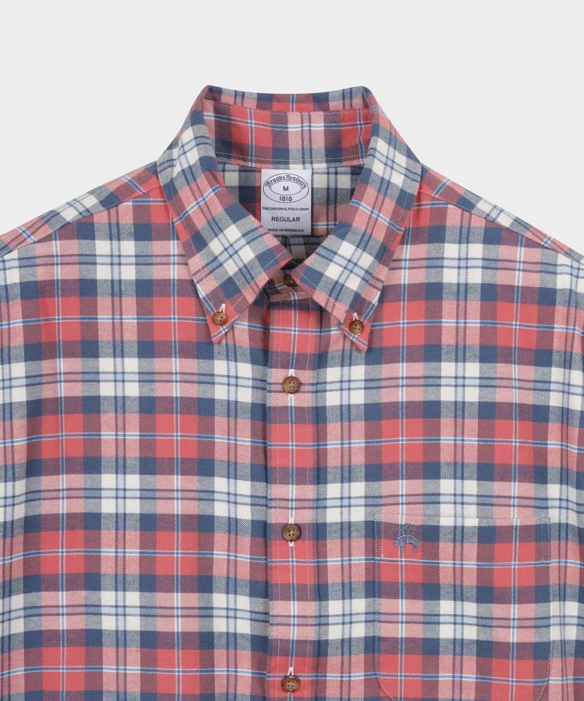 BROOKS BROTHERS Flannel Check Shirt (Red) (Bbthmff401)