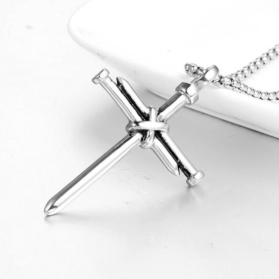 Men Necklace Cross Vintage Accessory Punk Style Men Pendant for Gift