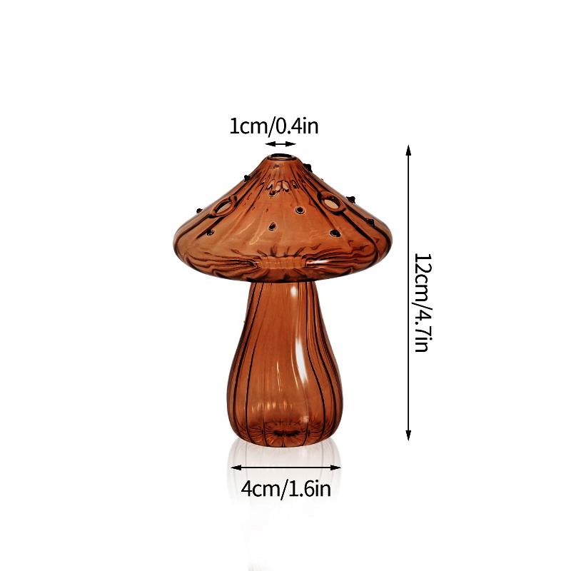 Стеклянная ваза-гриб для цветов, эстетичное украшение стола, ваза для цветов, горшок для растений-грибов, новогодний декор, украшение для дома и стола