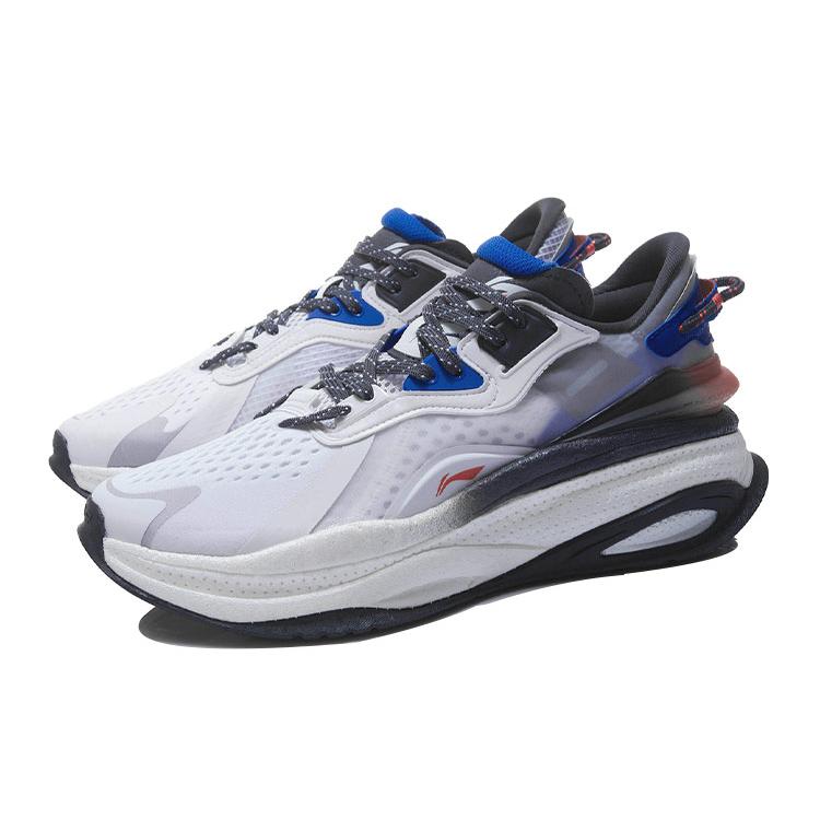 Li Ning Exceed 5 Нескользящие Износостойкие Низкие Беговые Кроссовки Мужские Бело-Синие AGLR025-1