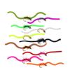 10PCS Mix Color #10 Brass Bead Head Sanjuan Worms Pink Olive Green with Flasher Body for Trout Fishing Squirmy Worms