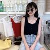 Summer New Korean Version of Simple Knit Sleeveless Jacket Buttons Carefully Machine Solid Color Short Small Vest Women