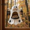 Outdoor Hanging Bird Feeder Halloween Ghost Feeder, Big Mouth Wild Feeding Garden Decor Station, Spooky Resin Statue for Outside Backyard Patio