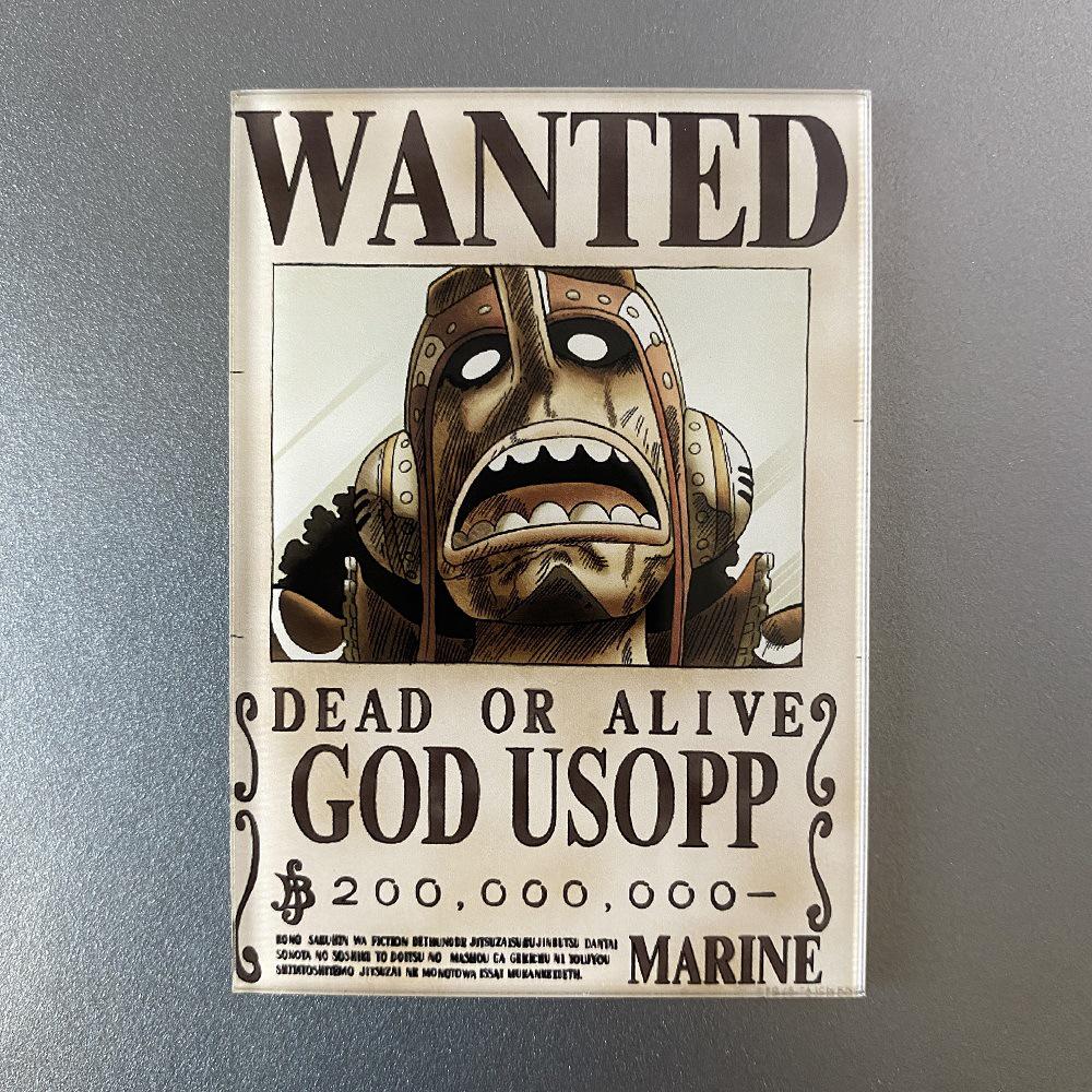 Creative One Piece Wanted Poster Magnet - Anime Cartoon Fridge Decor & Message Sticker