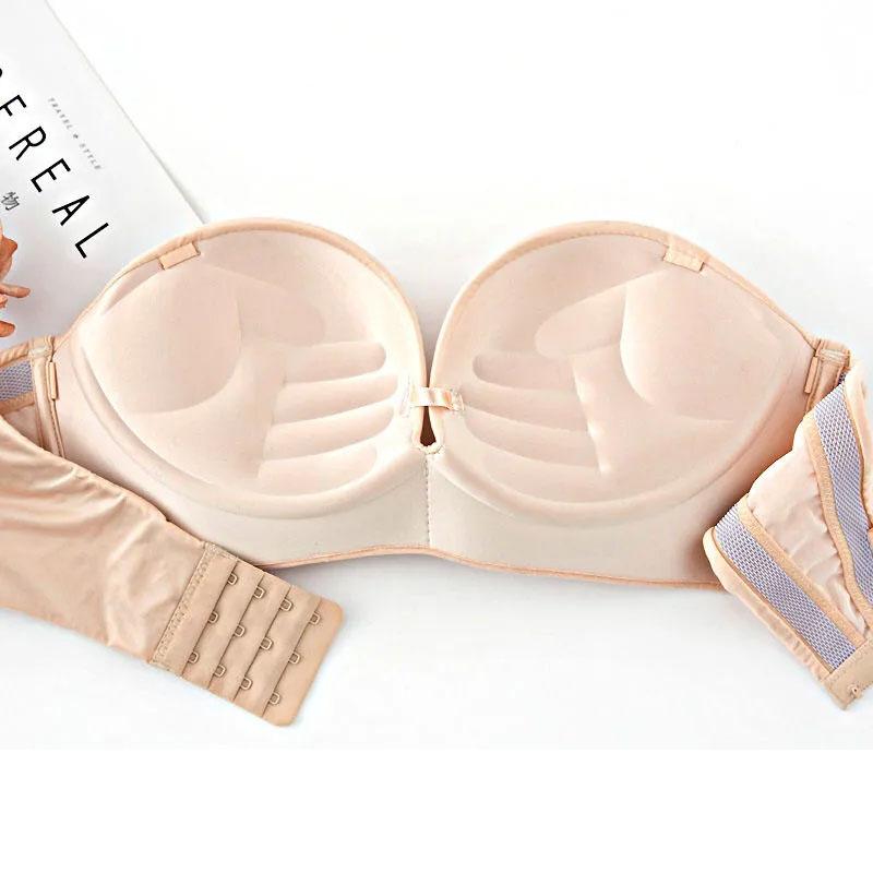 Сексуальный бюстгальтер без бретелек, женский сетчатый кружевной топ, сексуальные бюстгальтеры пуш-ап для женщин, прозрачное нижнее белье, черный нескользящий платье-бюстгальтер