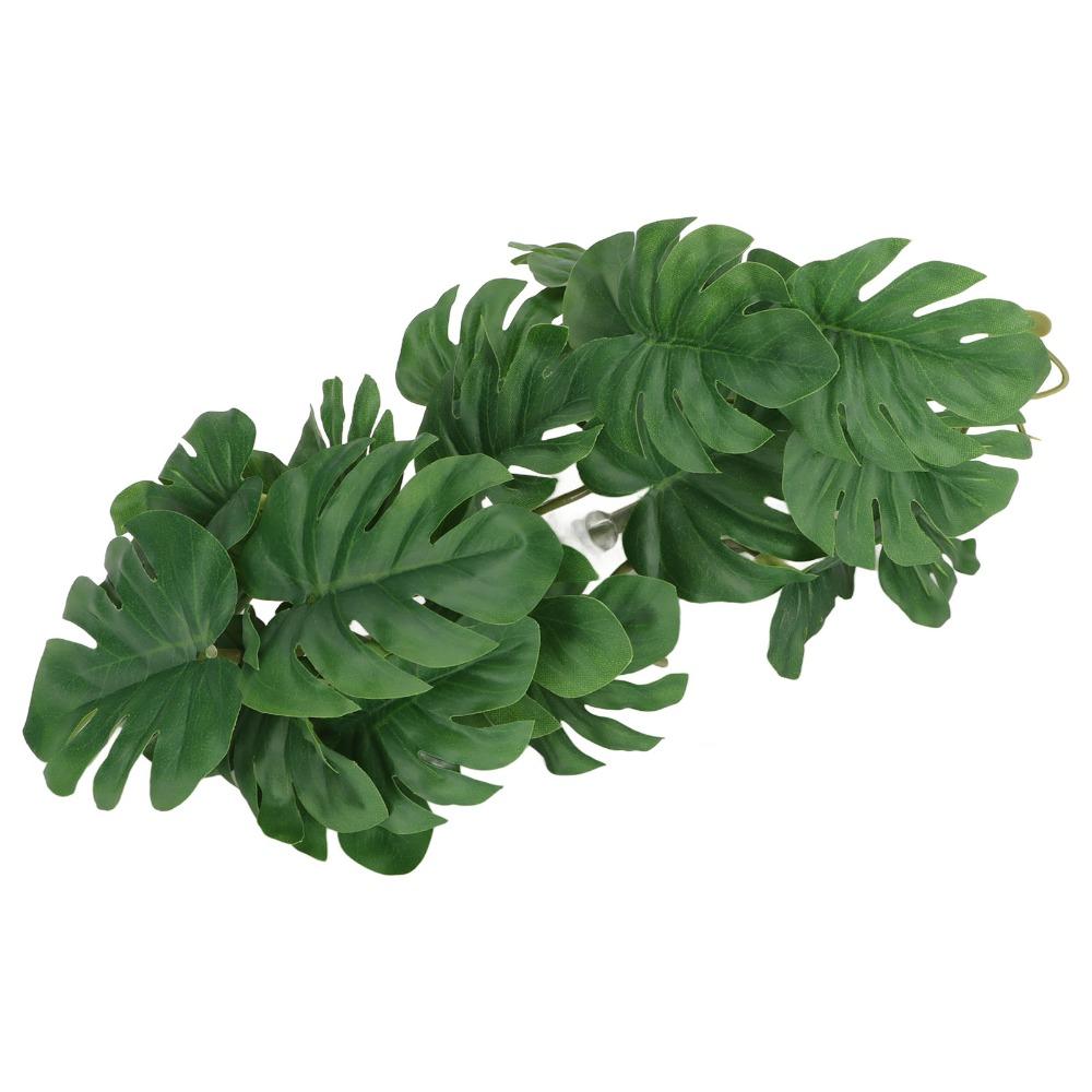 With Suction Cup Artificial Palm Plants Plastic Reptile Leaf Decoration Reptile Terrarium
