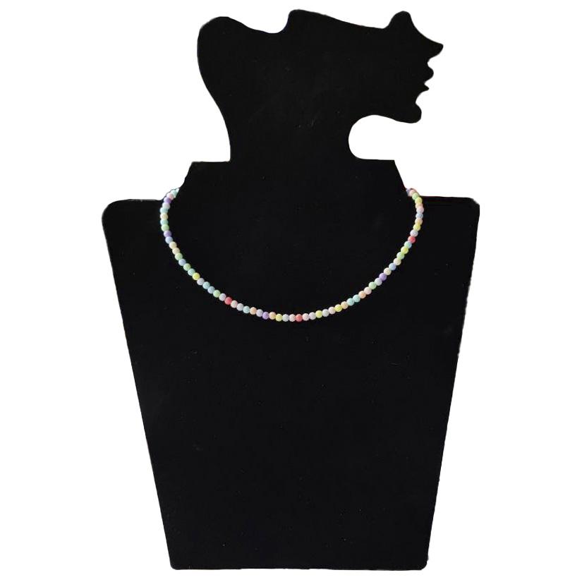 Handmade Colorful Bead Necklace – Adjustable Choker Style