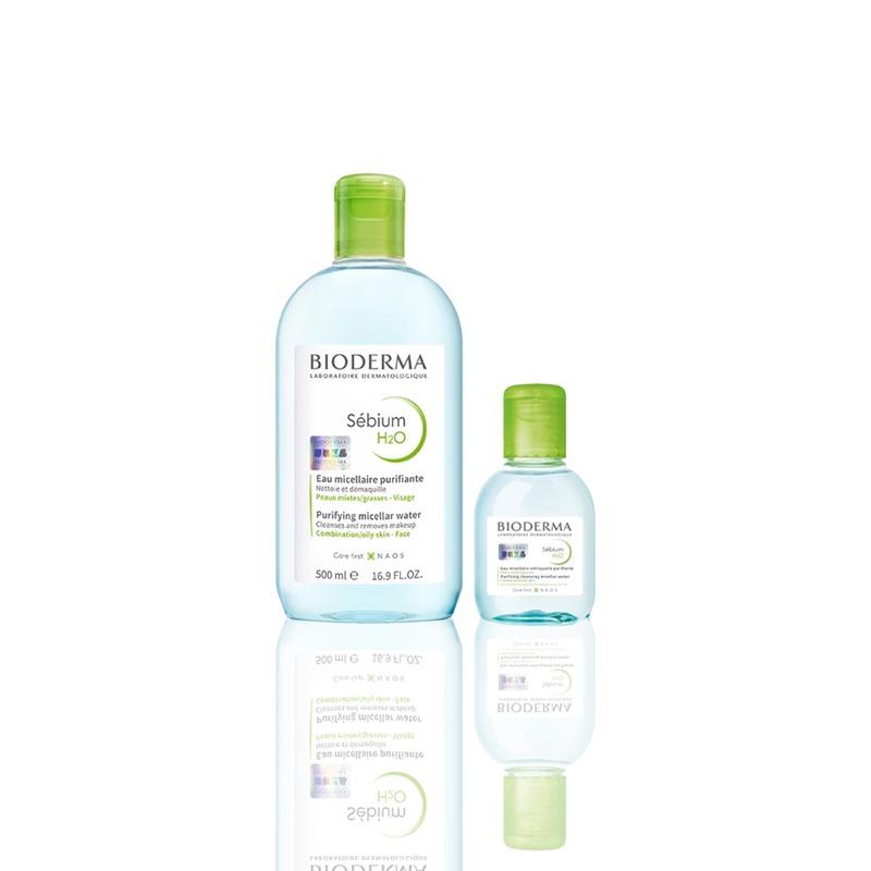 Bioderma Успокаивающее средство для снятия макияжа Jingyan blue, Набор из двух штук: Shuyan Очищающая Маленькая Зеленая Вода 500 мл Shuyan Очищающая Маленькая Зеленая Вода 100 мл