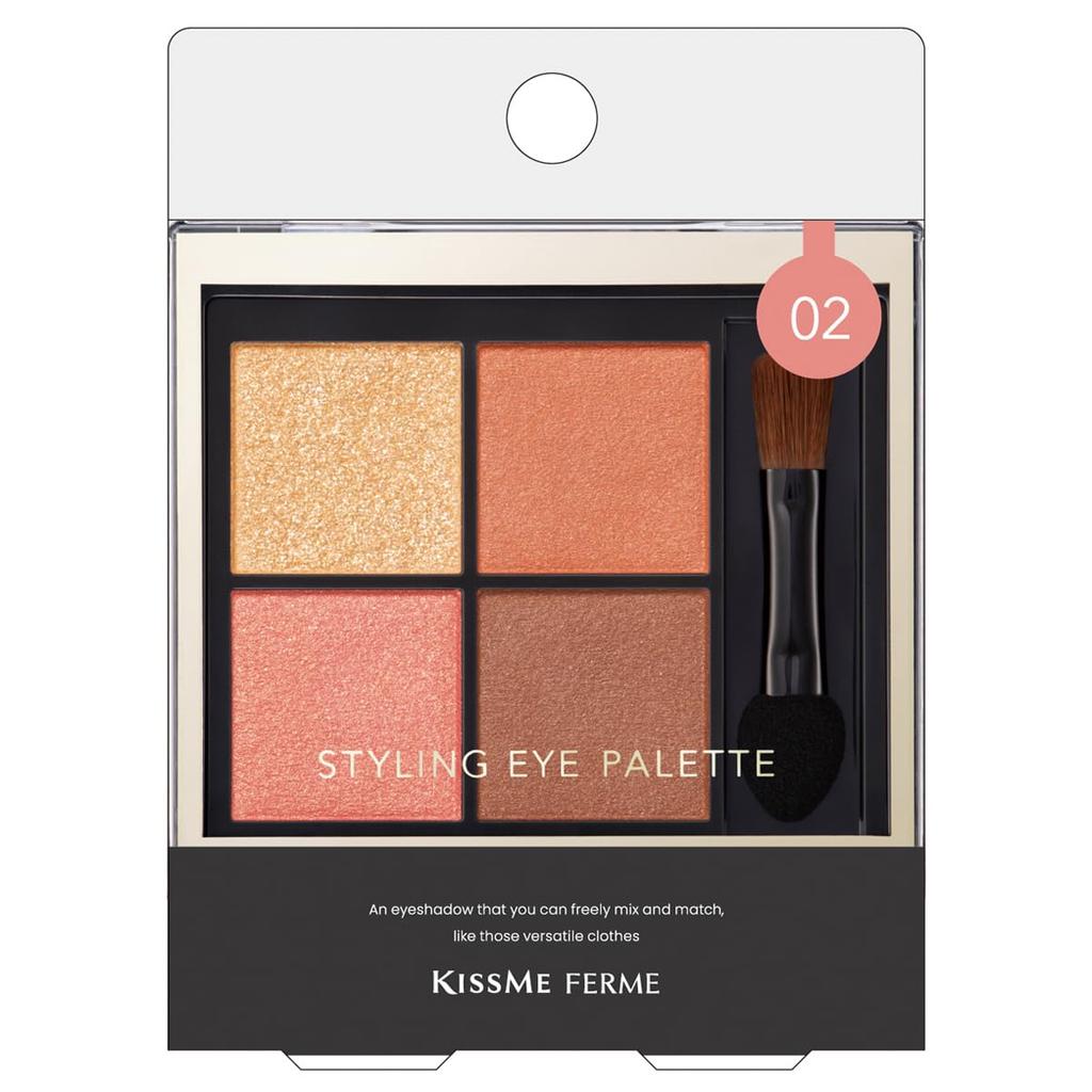 Kiss Me FERME Styling Eye Palette 02 Apricot Bijou Eye Color Palette Clear Color - Glossy,
