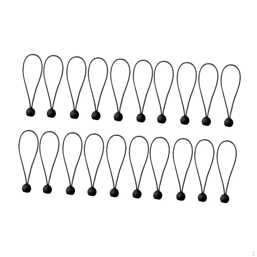 20Pcs Bungee Cord Balls Strap Multifunctional Indoor Outdoor Elastic Tarp Tie for Awing