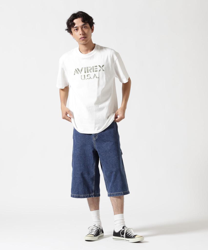 AVIREX STENCIL OFFICIAL LOGO T-SHIRT(WEB&DEPOT Exclusive) Men's M 030 white 783-5134081