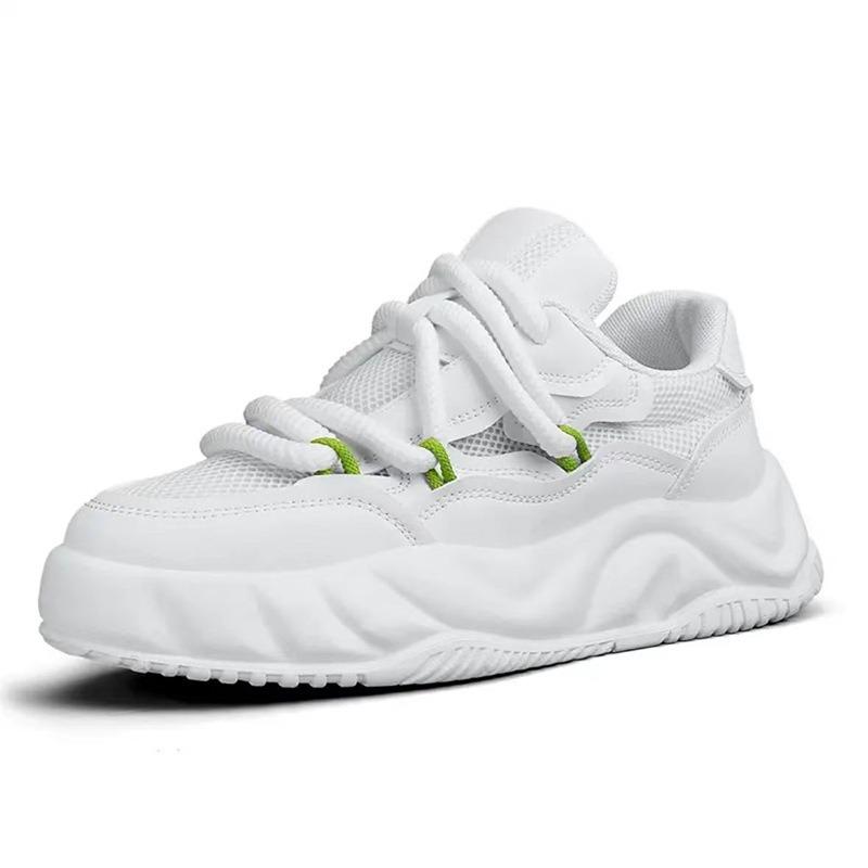 Fashion Fashion Men's Mesh Leather Shoes Trend Breathable Anti-slip Men Sneakers Youth Outdoor Platform Board Shoes Zapatillas De Hombre