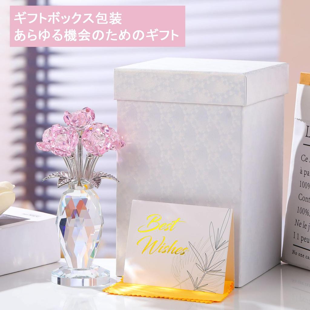 Кертари Кристальный Цветок Искусственный Цветок Интерьер День Свадьба Юбилей Подарок Жене K9 Цветок Розы Кристалл Никогда Не Вянет Роза Изделие из Стекла Фигурка