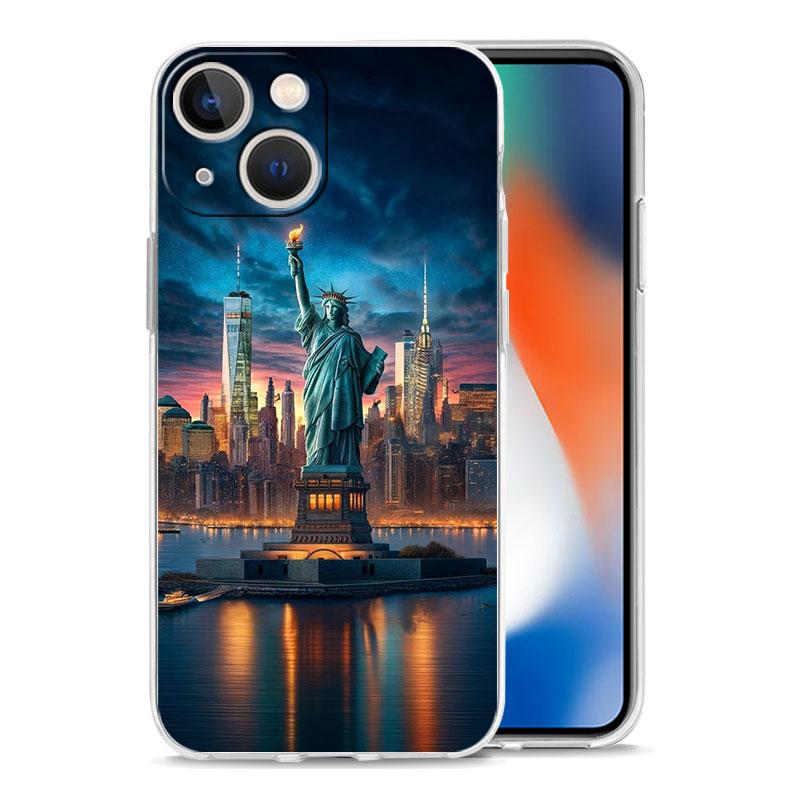 Чехол для телефона iPhone 17 Air Cases iPhone 16 15 12 13 14 Pro Max SE 7 8 Plus iPhone11 Cover Пейзаж побережья Нью-Йорка