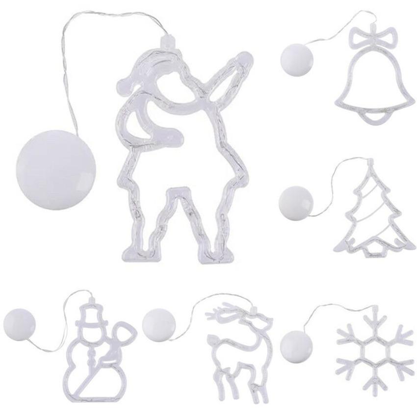 Светодиодный Рождественский Свет Орнамент Присоски Рождественский Подвесной Светильник Чашка Стены Окна Домашний Декор