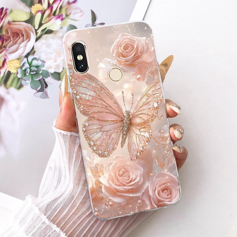 For Xiaomi Redmi Note 6 Pro Case Luxury Butterfly Tree Painted Cover Soft Silicone Case For Xiaomi Mi A2 Lite Redmi 6 Pro Fundas