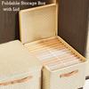 Foldable Storage Box with Lid Large Capacity Clothes Quilt Storage Box Space-Saving Wardrobe Storage Bins Household Organizer