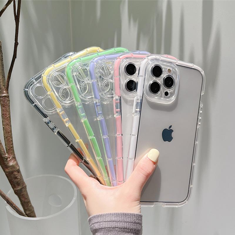 Прозрачный светящийся чехол-бампер для Iphone 14 11 12 13 Pro Max 13pro X Xr Xs противоударный прозрачный силиконовый чехол с воздушным буфером