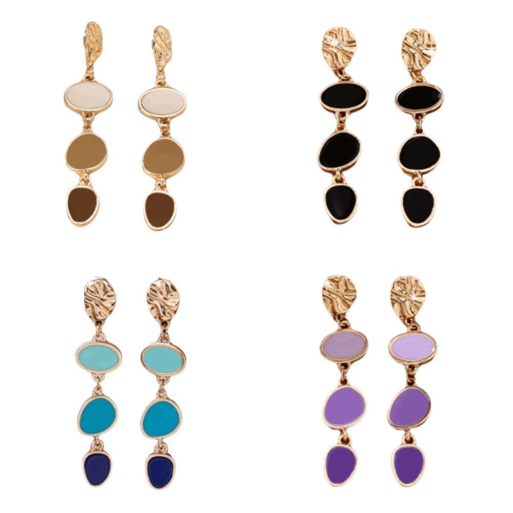 Casual Colored Earrings Alloy Contrasting Earrings Fashionable Vintage Earrings Gifts