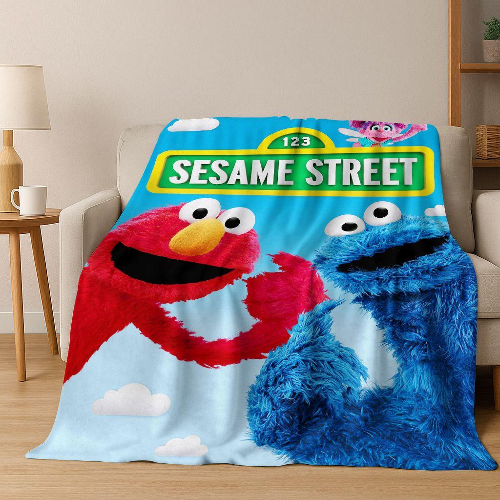 3D Фланелевое одеяло с рисунком из мультфильма S-Sesame, Уютное мягкое плед-покрывало для дома, спальни, кровати, дивана, пикника, офиса, Подарок, Дети