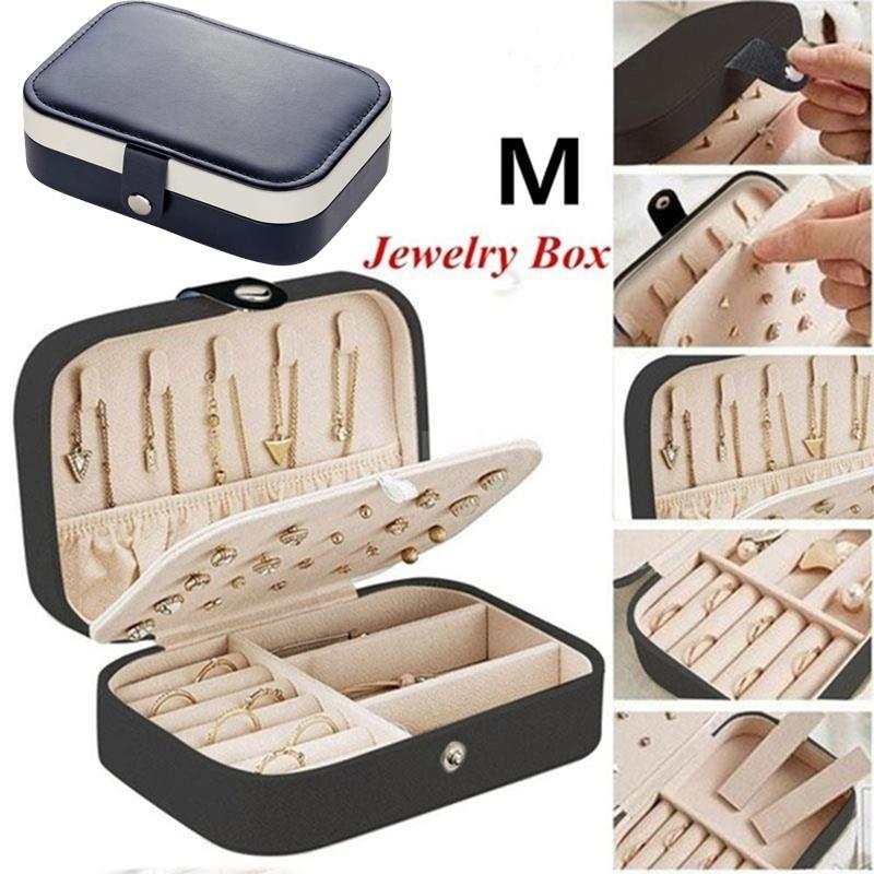 Portable S/M/L Size Jewelry Box Multi-Functional PU Jewelry Case for Rings Earrings Necklaces Accessories Travel Jewelry Box