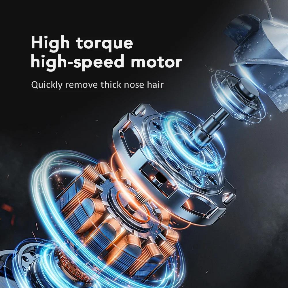 Электрический триммер для волос в носу, мужской прибор для удаления волос в носу и ушах, портативный мини-триммер для волос, перезаряжаемый через USB, моющаяся машинка для стрижки волос