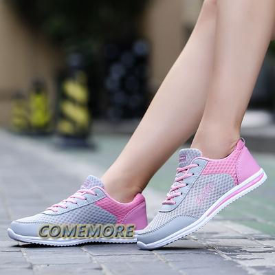 Женская повседневная обувь, дышащие кроссовки 2024 года, женские, новые, модные, сетчатые, спортивные, женские, на шнуровке, удобные, беговые, студенческие, летние