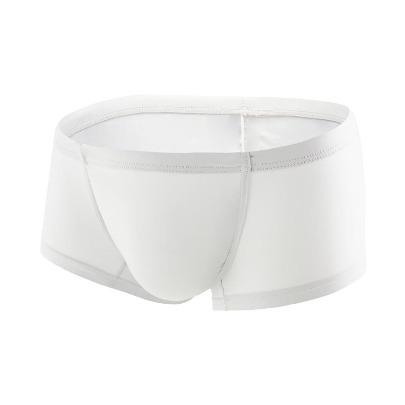 Мужские трусы-боксеры с низкой посадкой из ледяного шелка, сексуальные, однотонные, тонкие, удобные, невидимые, плотно прилегающие