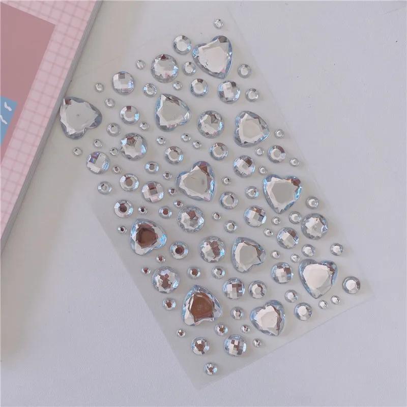 3D стерео стразовая наклейка для журнала скрапбукинга блестящее сердце DIY декоративная наклейка для девочки корейская мода наклейка школьные принадлежности