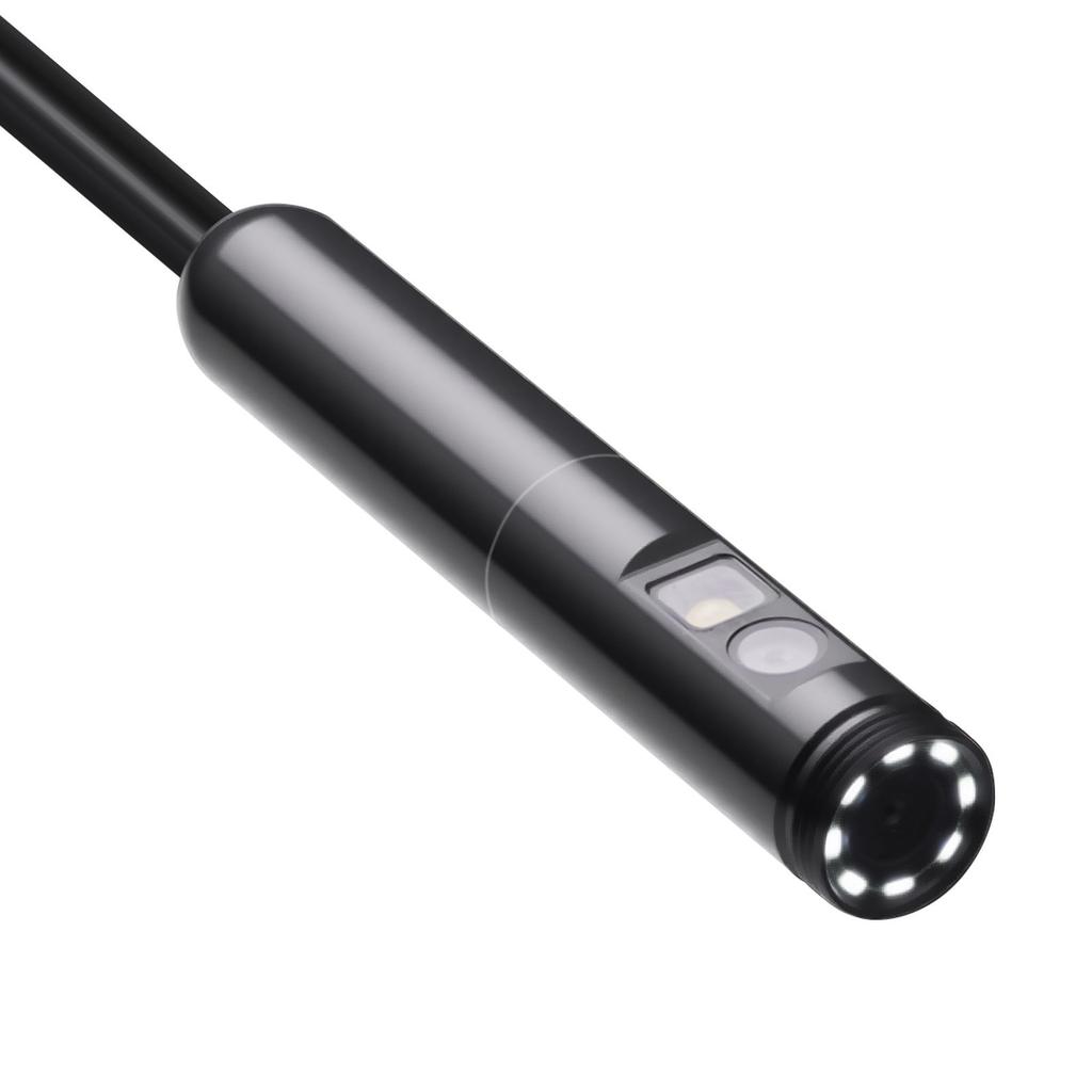 VEVOR Endoscope Camera with Light, Dual Lens Borescope for Android & IOS, 1920P HD Inspection Camera with 8 + 1 LED Light, 2X Zoom