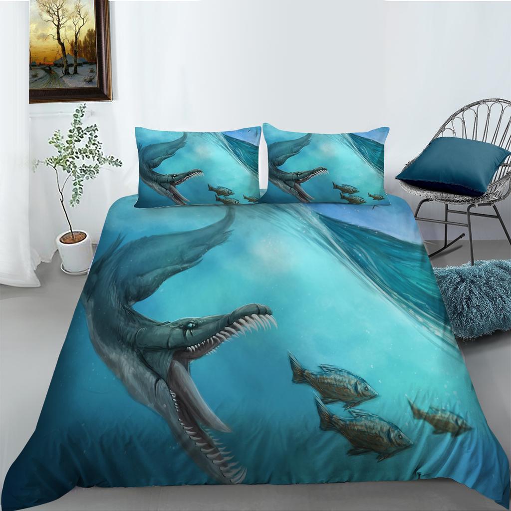 3D мир динозавров постельные принадлежности спальня динозавр пододеяльник наволочка простыня/Твин полноразмерные постельные принадлежности украшения дома