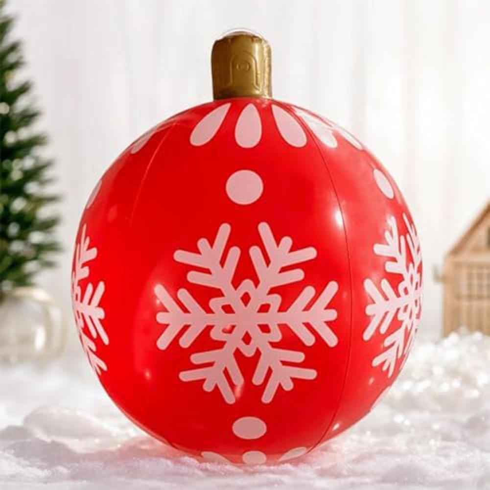 Outdoor Inflatable Christmas Balls 24 Inch PVC Material Waterproof for Garden Lawn Patio For Festive Holiday Decor