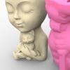 Girl Gypsum Flower  Silicone Resin Mold Epoxy Resin Casting Mold Succulent Vase Cement Mold Candle Holder Mold