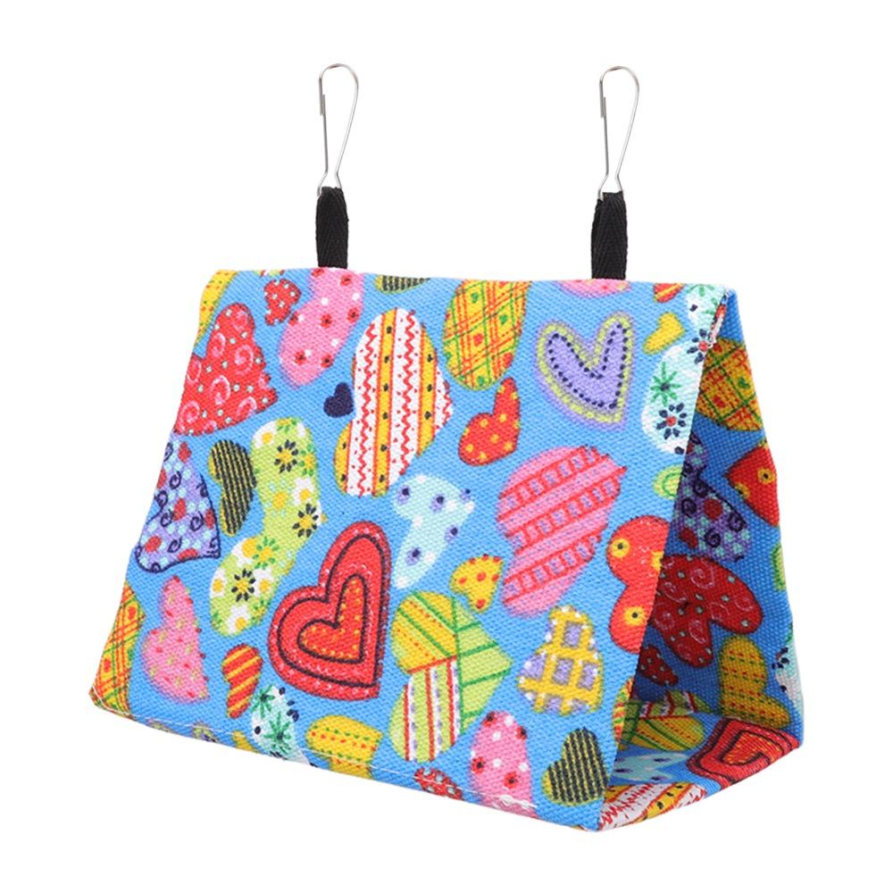 Hanging Hooks Bird Tent House Triangular Shape Parakeet Snuggle Hut Hanging Bird Cave For Lovebird