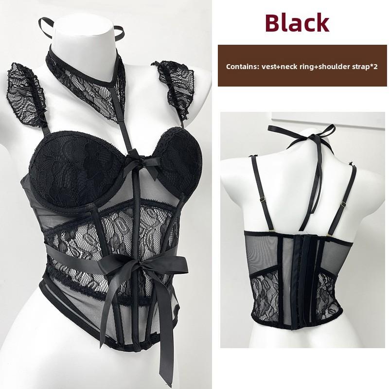 Бюстгальтер Fishbone Pure Want To Wear Кружево с подкладкой для груди Верх с подвязками и коротким нижним жилетом внутри