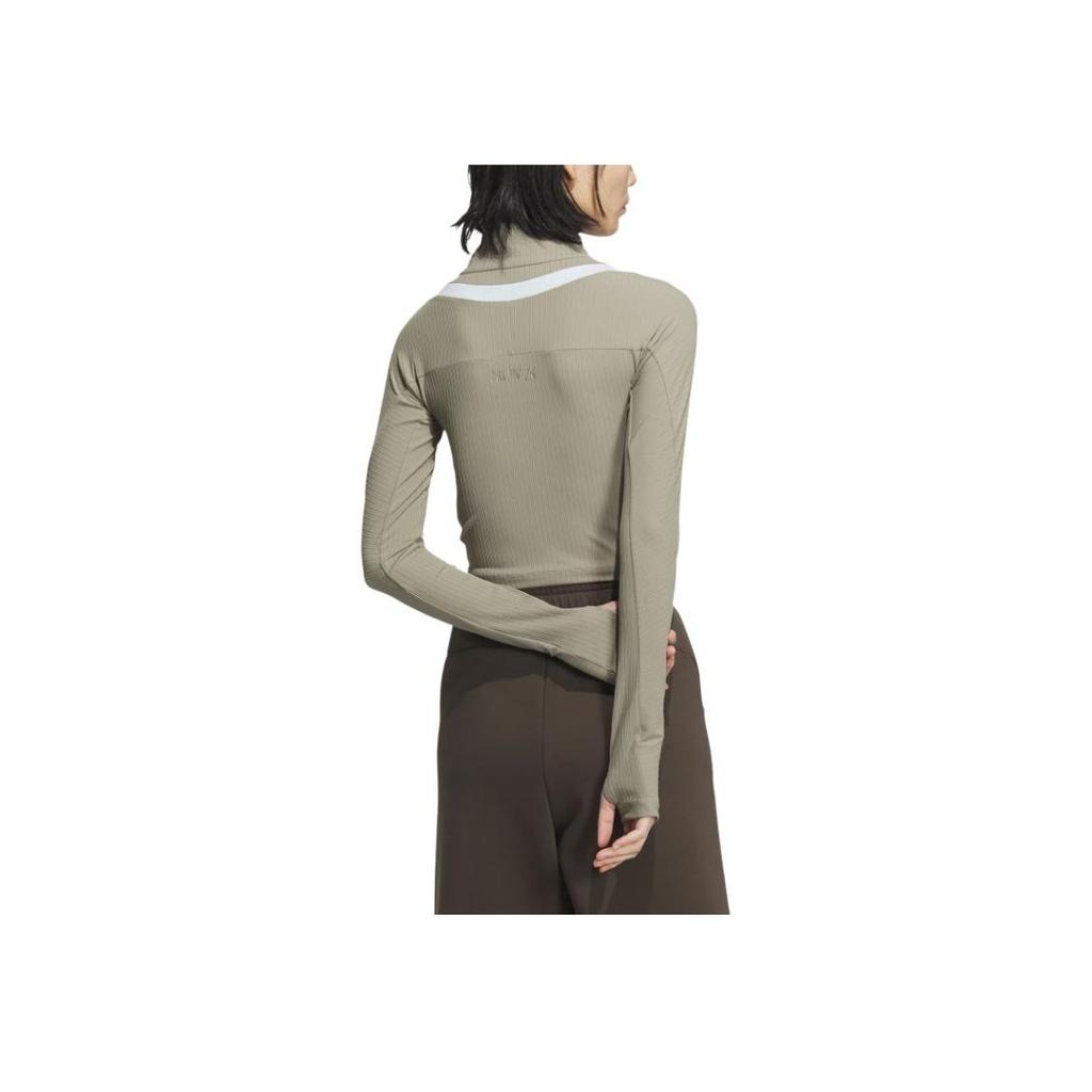 Adidas Future Style Pre Series Топ с длинным рукавом Спортивный повседневный пуловер Женские топы Earth-Brown JM2451