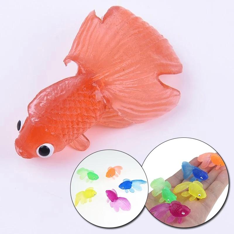 1/10/20Pc Random Soft Rubber Gold Fish Simulation Mini Goldfish Water Toddler Fun Swimming Beach Gift