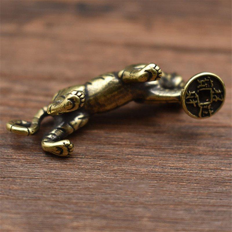 Тигр 3D латунная автомобильная литая статуя мини-животное металлическая фигурка домашний декор