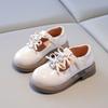 Girls' Leather Shoes 2025 Autumn New Children's Bow Foreign Style Princess Shoes Girls Bright Diamond Mary Jane Single Shoes Tide