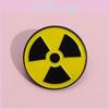 Unique Geometric Radiation Symbol Badge Stylish Round Metal Brooch For All Genders