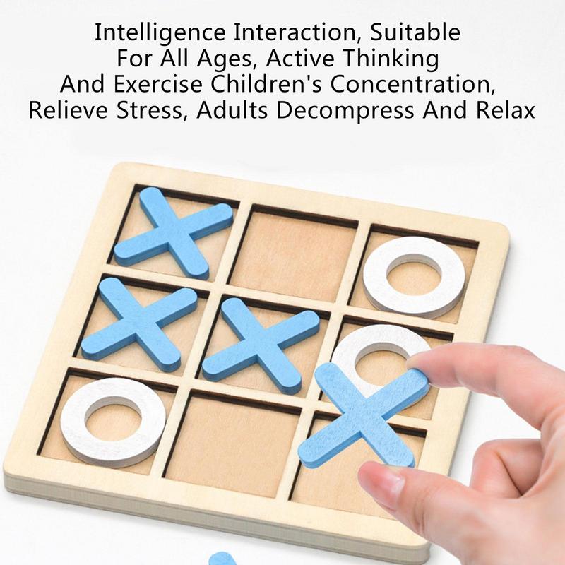 Xo Board Game Wooden Board Toy Parent-child Interaction Children's Game Development Intelligence Puzzle Desktop Toy Chess Gifts