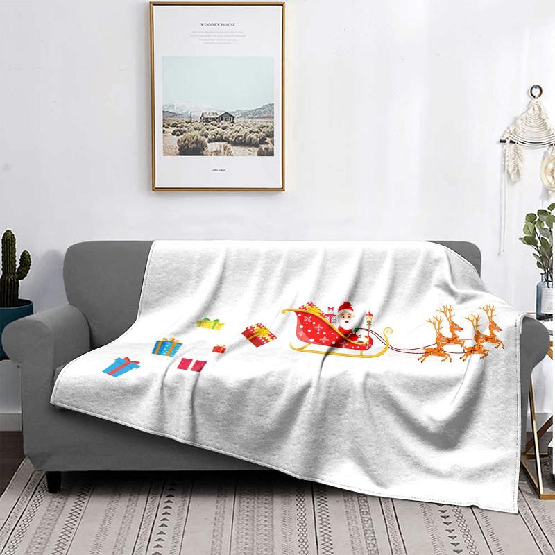 Home Decoration Plush Throw Sofa Blanket Bedspread Bed Fluffy Soft Blankets Decor Plaid Modern Halloween Merry Christmas Winter