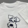 Women's White Round Neck Puppy Print T-Shirt - Short Sleeve, Loose, Versatile, Slimming Top for Spring/Summer