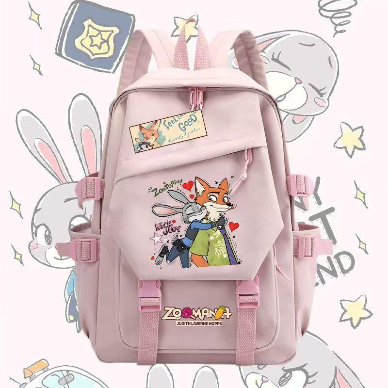 Crazy Animal City Animation Peripheral Judy Nick Fox Elementary School Bag Men'S And Women'S Casual Large Capacity Backpack