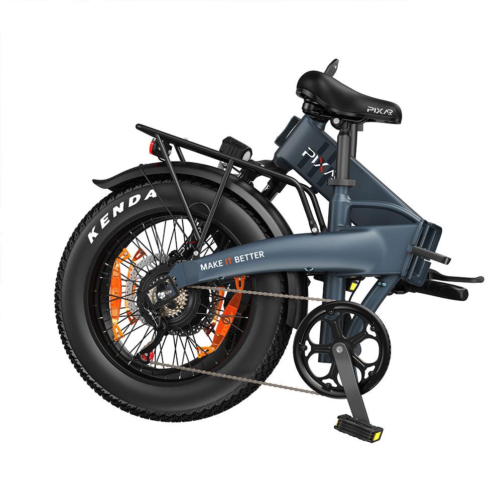 Pixar F2 folding fat tire electric bicycle,48V 250W high-speed brushless motor,48V 15Ahbattery,20×4",5-speed power assist,front fork suspension.